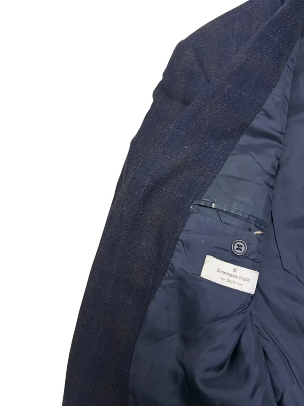 $4000 ZEGNA Luxury Designer Plaid Blue WOOL Business Blazer Jacket Mens 44R